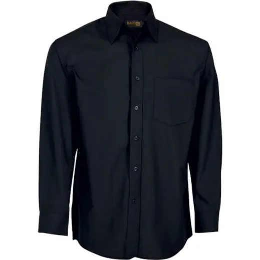 Black Mens Basic Poly Cotton Lounge Long Sleeve